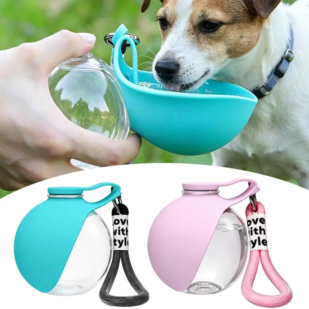 Leak Proof Pet Water Bottle with Foldable Silicone Bowl Portable Dog Water Dispenser for Outdoor Walking Hiking and Travel